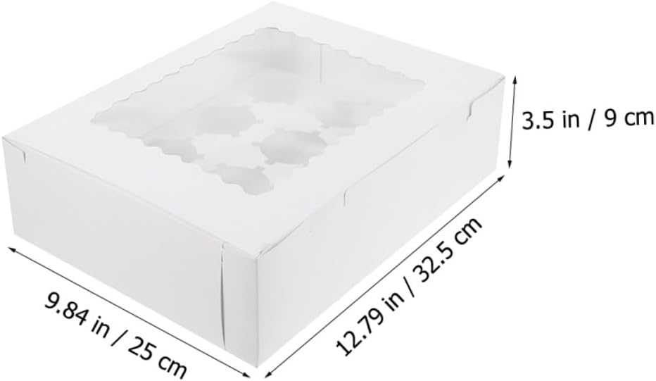 10pcs Muffin Cake Packing Boxes with Window, Paper Cupcake Carriers for Bakery and Pastry Storage, White Cardboard Egg Tart Boxes Suitable for Party and Takeout