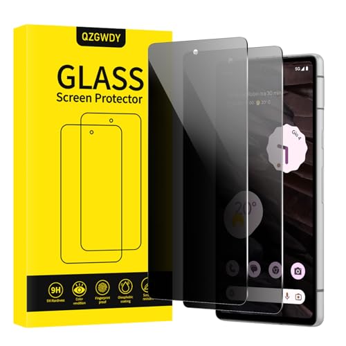 Image of QZGWDY 2 Pack Privacy Screen Protector for Google Pixel 7a, Bubble-Free, Durable, 9H Hardness Glass