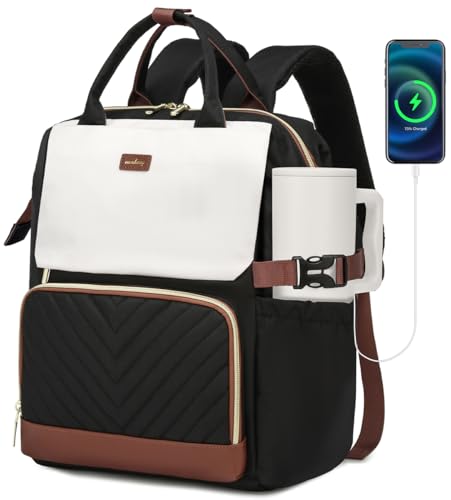 Best Backpacks for College Girl: Stylish, Durable, and Functional Picks 3 VANKANY Bookbag for Women Laptop Backpack, Teacher Nurse Work Bags with Cup Holder & USB Charger for Travel, School Bag College Back Pack for Girls, BlackWhiteBrown