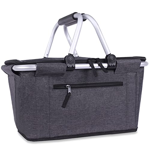 SIYUAN Collapsible Insulated Picnic Basket 27L with Handles