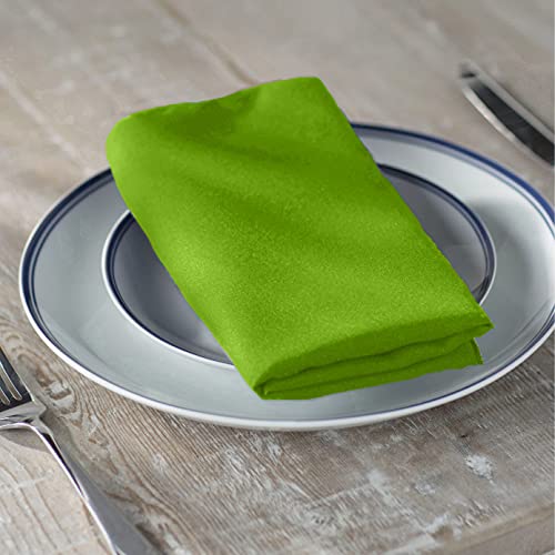 LA Linen 10-Pack Poly Poplin Napkin, Soft Cloth Napkins, Washable Reusable Napkins, Stain and Wrinkle Resistance Table Napkins for Dinner, Wedding, Parties, 17 by 17-Inch, Lime