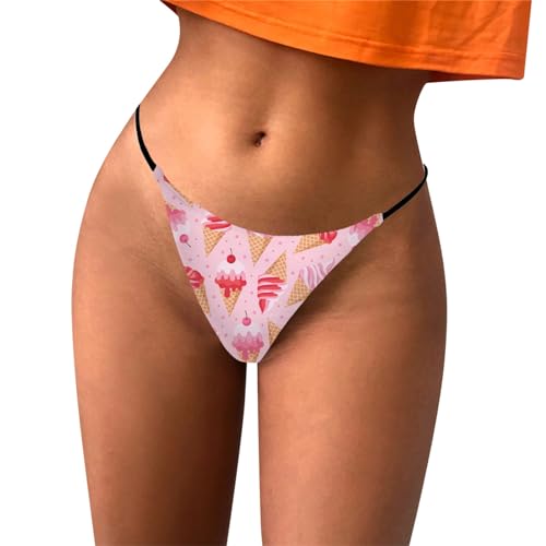 bgyujn Ropa interior para mujer Tangas y tangas para mujer Sexy Transpirable Tanga Calzoncillos Lencería Divertidos Calzoncillos para Mujer Ropa Interior para Mujer Tangas Ligeras, 3-rosa, XL