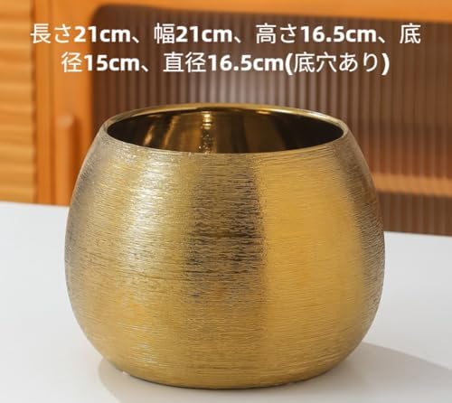 植木鉢大型おしゃれの通販 | 花・ガーデニングの価格比較ならビカム セラミック植木鉢、ガーデンプランター金色植木鉢、植物の成長 屋内および屋外の観葉植物、野菜、フラワーズ、 ハーブ、空気植物のための丸