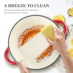 Overmont 5.5QT Enameled Cast Iron Dutch Oven with Lid Cookbook Heavy-Duty Casserole with Dual handles for Braising, Stews, Roasting, Bread Baking - Image 4