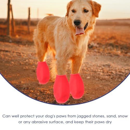 Image of UKCOCO Waterproof Dog Boots Non-Slip Outdoor Pet Shoes Paw Protectors for Cats and Dogs Size L