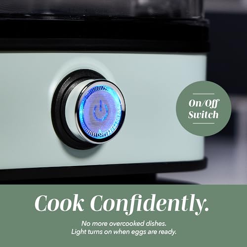 COOK WITH COLOR 6-Egg Capacity Egg Cooker – For Soft, Medium, Or Hard-Boiled Eggs, Rapid Cook Time, Auto Shut-Off & Boil-Dry Protection – Includes Tray, Measuring Cup & Lid – 210W Egg Maker, Sage - image 5