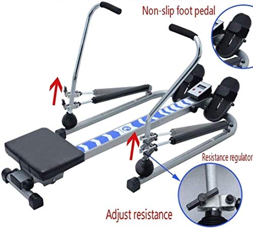 Image of Rowing Machine Indoor Rower Hydraulic Rower Trainer Adjustable Resistance HD Data Display Maximum Load 140kg for Home Fitness Exercise