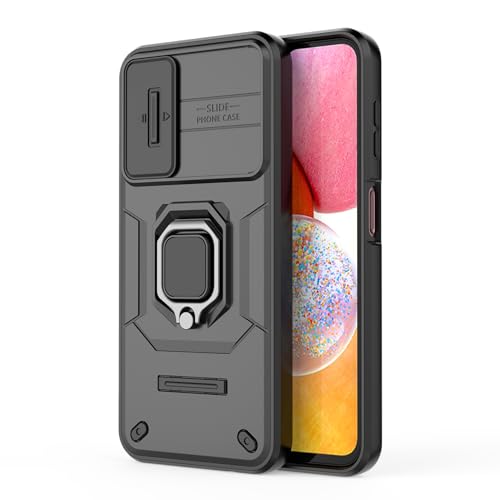 Image of CamShield Pro Case with Slide Camera Protection and Ring Stand Bumper Back Case Cover for Samsung Galaxy A14 5G (Black)
