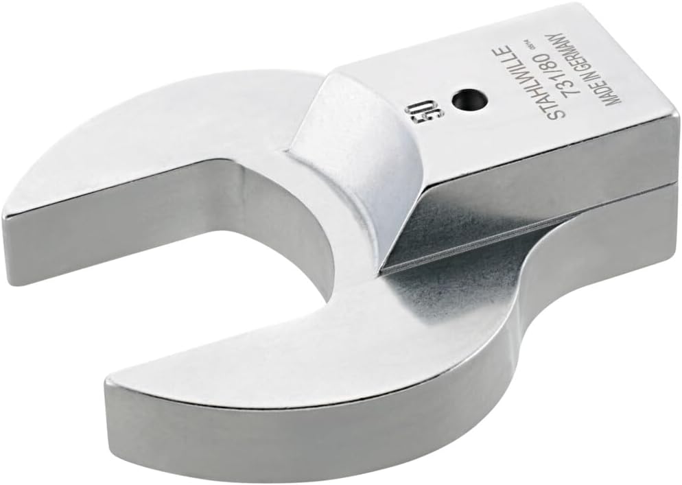 Stahlwille 58218055 55mm Open End Shell Tool for Torque Wrenches, Nickel-Plated, Chrome Finish, Secure Connection, German Craftsmanship