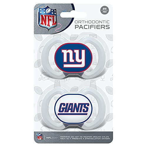 Baby Fanatic NFL New York Giants 2-Pack Pacifiers, One Size, Team Color