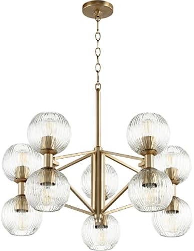 Helios - 10 Light Chandelier - 28.5 Inches Wide by 13.5 Inches High-Aged Brass Finish -Traditional Installation