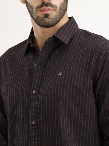 Image of WROGN Men's Tencel Blend Shirt | Striped | Slim Fit