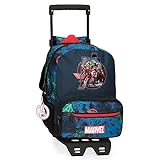 Marvel Avengers Los Vengadores On the Warpath Mochila Preescolar con Carro Azul 23x28x10 cms Poliéster 6,44L
