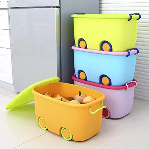 Image of 25 Liters /Toy Storage Box Large Size /Toy Storage Organiser /Toy Basket Storage Box for Kids Big Size Storage Container Box Stackable /Wheels /Locking Lid & Handle (PACK OF 4)