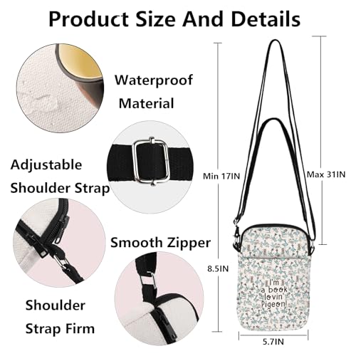 G2TUP Pigeon Crossbody Bag Pigeon Books Gifts I'm A Book Lovin' Pigeon Gifts Pigeon Teacher Shoulder Bag2