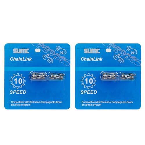 Bike Chain Quick Link- Reusable Bike Chain Missing Quick Connector- Master Links Compatible with Shimano, Sram and KMC Chains 6 7 8 9 10 11 12speed Missing Link(Silver, 10 Speed)