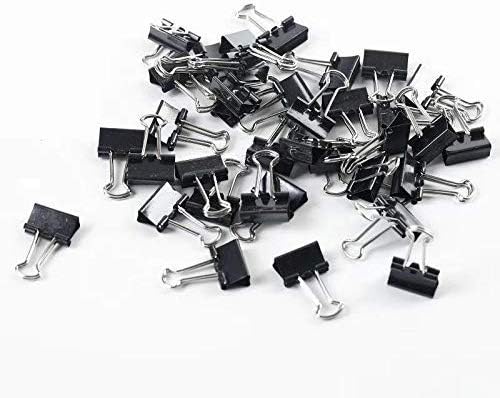 WeLiu Binder Clips Small, Mini Binder Paper Clips 1/4 Inch, Black, 252 Pack