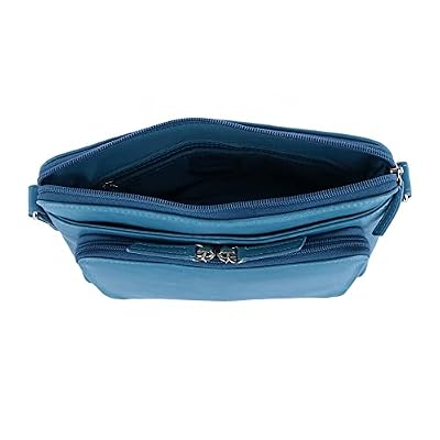 CTM Women's Leather Shoulder Bag Purse with Side Organizer