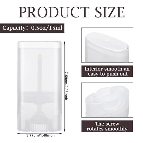 Image of Hunky Dory 6pcs 15ml Empty Clear Plastic Deodorant Containers Lip Balm Tubes for Lipstick, Crayon,chapstick,homemade Lip Balm, Beauty use