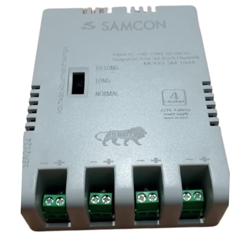 Image of CCTV Camera 4 Channel SMPS Power Supply, Surge Protection, Short Circuit Protection, 12-15VDC, LED Indicator