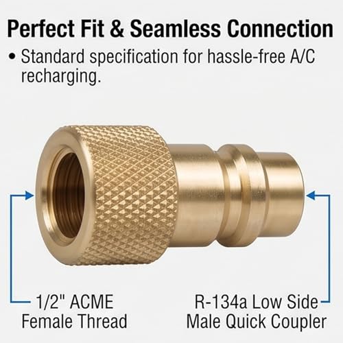 Adaptador 1/2" ACME para recarga AC R-134A miniatura 2