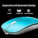 immagine 2Mouse Wireless Ricaricabile, Coener Senza Fili Silenzioso 2,4G 1600DPI Mouse Portatile da Viaggio Ottico con Ricevitore USB per Windows 10/8/7/XP/Vista/PC/Mac (Blu)