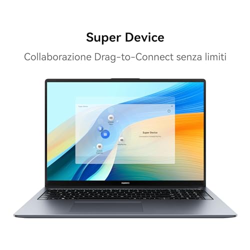 HUAWEI MateBook D16 Laptop, Display FullView da 16 Pollici, Processore Intel Core i5-13420H, 16GB di RAM, SSD da 1TB, Windows 11 Home, Case leggero da 1.72 kg, Grigio Spaziale - Immagine 5