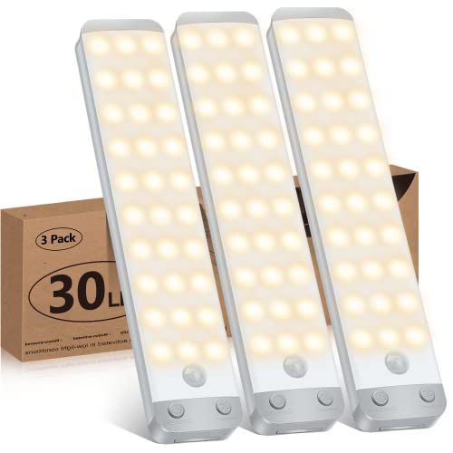 PRIORARE 30-Led Dimmer Under Cabinet Lights, Luz Magnética Ativada Por Movimento, Iluminação de Armá