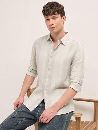 Image of THE BEAR HOUSE Men's Blue Slim Fit Cotton Checkered Shirt