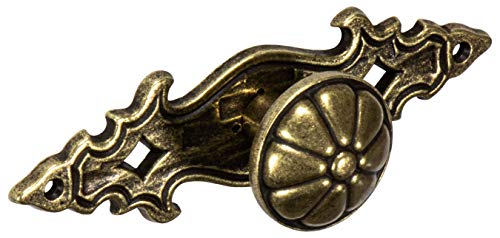 Gedotec Poignée de meuble en laiton antique Marron – Métal Bouton de meuble Vintage – Baal | Bouton de placard avec rosace style maison de campagne | Bouton rond Ø 25 mm