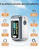 HealthTree Pulsossimetro da dito, monitor di saturazione dell'ossigeno nel sangue, frequenza cardiaca e lettura veloce dell'ossigeno Spo2 con schermo OLED, cordino e 2 batterie AAA #4