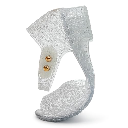 Image of techcity Princess Girls Sandals Dress Up Dance Party Cosplay Jelly Shoes for Kids Toddler Mary Janes