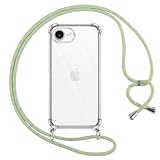 Pnakqil Coque pour iPhone 17E/iPhone 16E/iPhone SE 4 2025 avec Cordon, Transparente Silicone Housse avec Réglable de Collier Anti Chute Etui pour iPhone 17E, Ètuis à Bandoulière 6,1