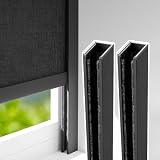 CucCe Strisce frangiluce in alluminio a forma di U, tagliate su misura, impediscono l'ingresso della luce dai lati(Black 2pcs)