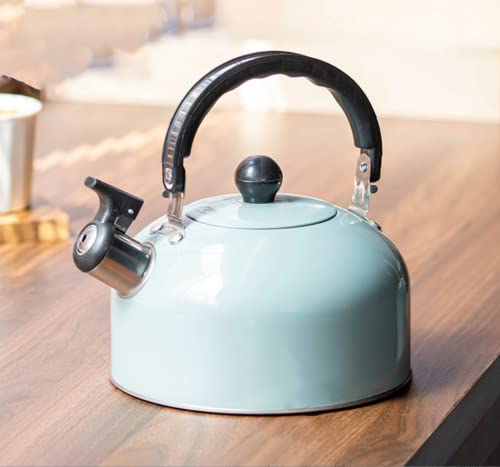 Tea Kettle, 3.2 Quart/3 Liter Stainless Steel Tea Pot,Tea Kettle For Stove Top, Stovetop Whistling Teapot, Tea Kettles Stovetop Whistling With Cool Grip Ergonomic Handle, Light Blue #TOP6