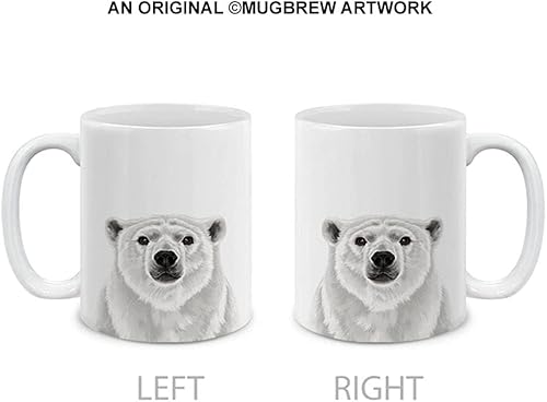 Vista 53 de MUGBREW Taza de té de cerámica de la taza de café de la llama del animal lindo, 11 OZ Alpaca,Bisonte de búfalo americano,Aves frailecillo