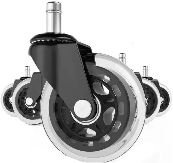 Castor Wheels 5pcs Office Chair Wheels Replacement Desk 2.5/3inch Mute Swivel Caster for Heavy Furniture Universal Polyurethane Rubber Caster Casters Wheels(2 inch)