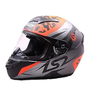 LS2 FF352 AIR FLOW Full Face Helmet with Mercury Visor (Black Grey and Orange Matt, L)