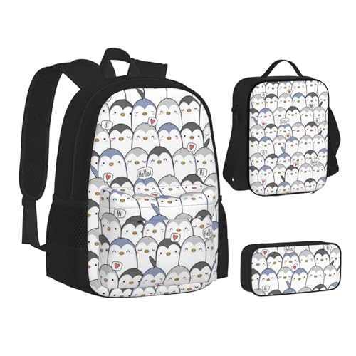 Sac à dos pingouin 3 en 1 en toile pour transporter repas et fournitures