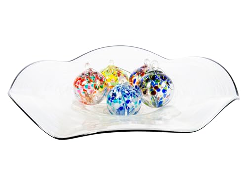 Dale Tiffany Hand Blown Glass, 3" Diameter Eden, Tree of Life Collection, Witch Globe Hanging Garden Indoor/Outdoor Decorative Ornament Gazing Ball by Dale Tiffany - Used condition - US$14.96