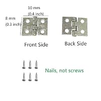 Daimay 50 Stück Mini Folding Scharniere Klapp Hinten Vintage Bronze Scharnier Klein Scharnierband Schrank Reparaturset Faltstoß Anschlüsse Kabinett Schublade Schmuck - Weiß 10 x 8mm – Ansicht 3