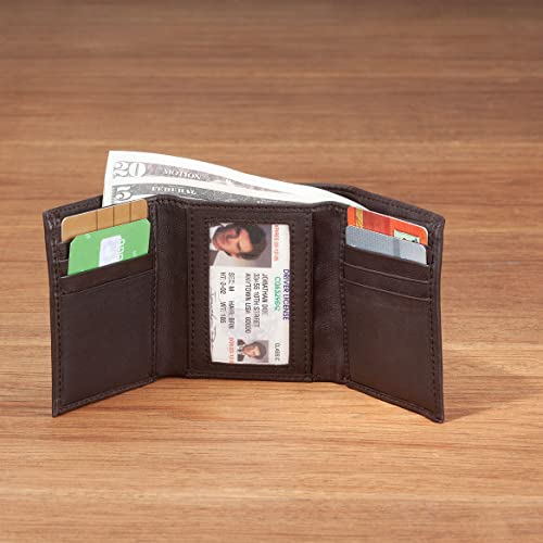 Fox Valley Traders Genuine Leather Embossed RFID Trifold Wallet2