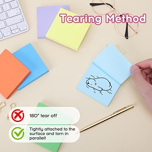 Eoout Sticky Notes, 8 Pack, 3X3 Inches, Self-Stick Note Pads, 8 Assorted Bright Colors, 100 Sheets/Pad, Super Adhesive Memo Pads, Easy To Post Notes #TOP2