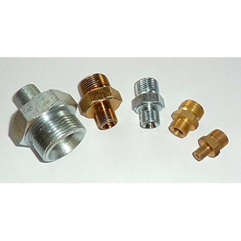 Tyagi Racing Male to Male Reducing Hex Nipple Reducer Adapter Hydraulic Fitting Union BSP Thread converter 3/8" BSP - 3/4" BSP Cover