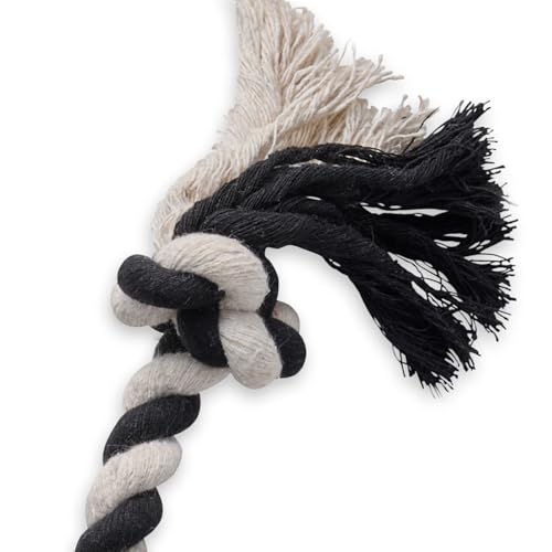 Pet Passion Natural Rubber Tire and Organic Cotton Rope Pull and Chew Dog Toy for All Pet Breeds, Black, Small by Pet Passion - Used condition - Image 4