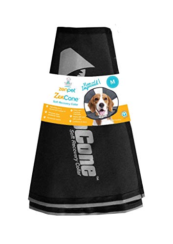 Image of ZenPet Pet Recovery Cone E-Collar for Dogs and Cats - Always Use with Your Pet's Everyday Collar - Comfortable Soft Collar is Adjustable for a Secure and Custom Fit (Medium)