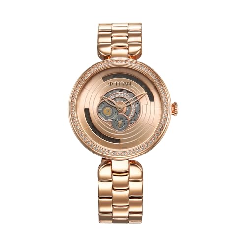 Titan Purple Abstract Quartz Analog Rose Gold Stainless Steel Strap for Women-95229WM01 (B0CSZ4N63J) Amazon Price History, Amazon Price Tracker