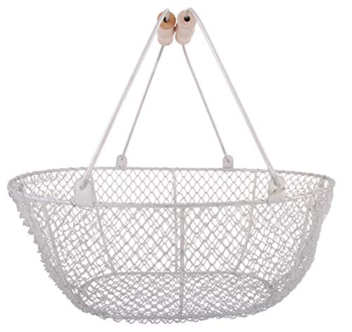 Esschert Design Drahtkorb - Groß - mit Holzgriffe Dekoration Korb Garten...