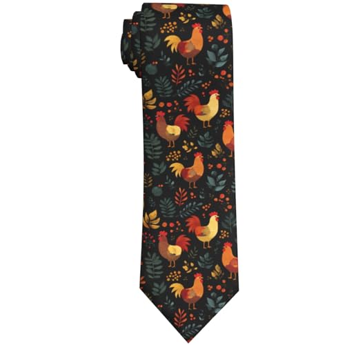 DEKIFNHG Rooster MenS Tie Funny Casual Neckties For Men Holiday Season Party Gifts