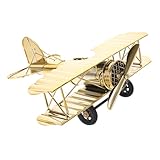 FUTUREORYY Vintage Metall Flugzeug Modell Groß Retro Eisen Flugzeug Deko Ornament für Wohnzimmer Büro Geschenk für Flugzeugfans und Piloten Weihnachten Silvester Foto Requisiten